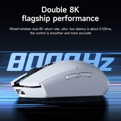 MCHOSE G3 Ultra Wireless Gaming Mouse Tri-Mode PAW3395 26000 DPI, 8K Polling Rate, 64g Ultra-Lightweight Wireless Gaming Mouse for PC, Laptop & Office