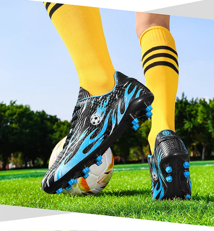 Chaussures de football professionnelles pour enfants et hommes, chaussures de sport à tige basse avec soutien de la cheville, pour jeunes, entraînement et matchs, antidérapantes et durables