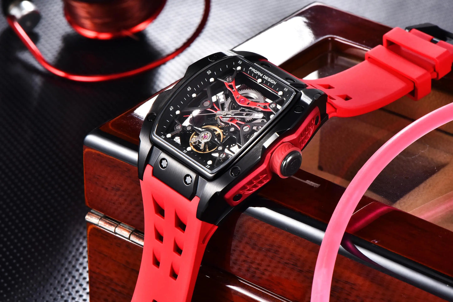 NEW PAGANI DESIGN PDYS018 Automatic Mechanical Wristwatch Fashion Casual Skeleton Sapphire Stainless Steel Watch for Men