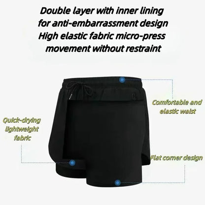 Unisex 2026 Dragon Ball Anime Men's Shorts Sportswear Quick Dry Gym Pants Double-layer 2 in 1 Shorts Y2k Summer New Streetwear