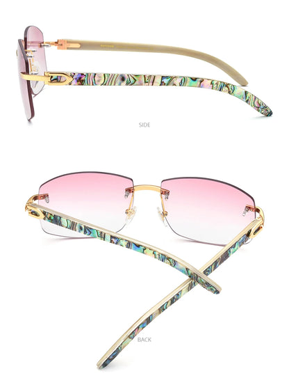 HEPIDEM Buffalo Horn Glasses Men Famous Brand Design Rimless Sunglasses Women Luxury Eyewear Horn-Rim Frameless Buffs Eyeglasses