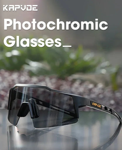 KAPVOE Photochromic Cycling Sunglasses for Men Glasses Fashion Mountain Bicycle Road Speed Cool Goggles Sports MTB Bike Eyewear
