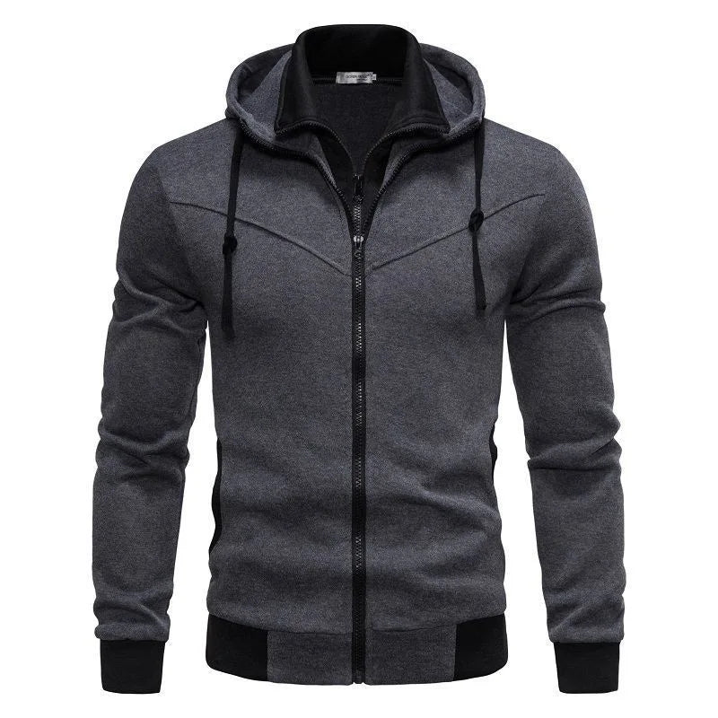 Autumn men's sportswear long sleeved jacket hooded sweatshirt zipper opening jacket men's hooded sweatshirt slim fit men's cloth