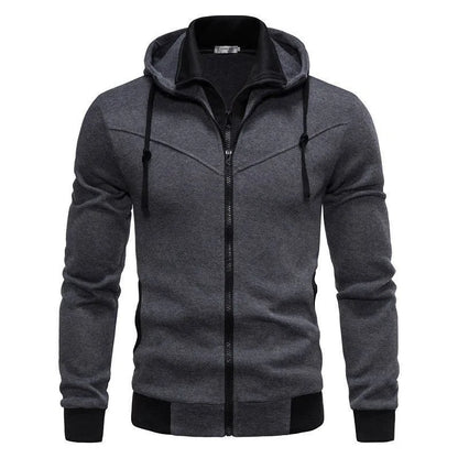 Autumn men's sportswear long sleeved jacket hooded sweatshirt zipper opening jacket men's hooded sweatshirt slim fit men's cloth