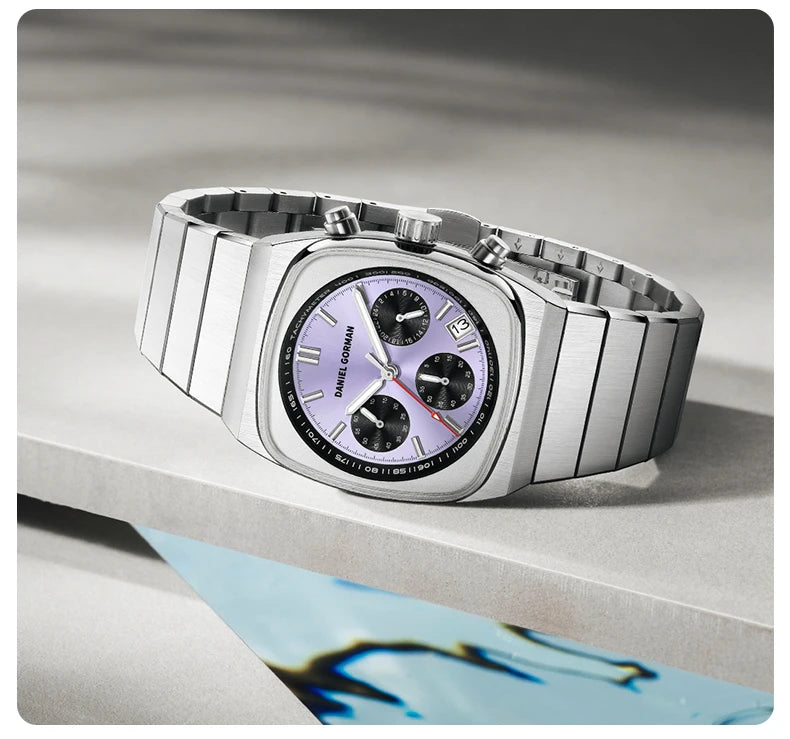 DG9008 Men Watch Original Fashion Brand Quartz Waterproof Luminous Watch For Man Three Small Dial Sport Moon Phase Watch