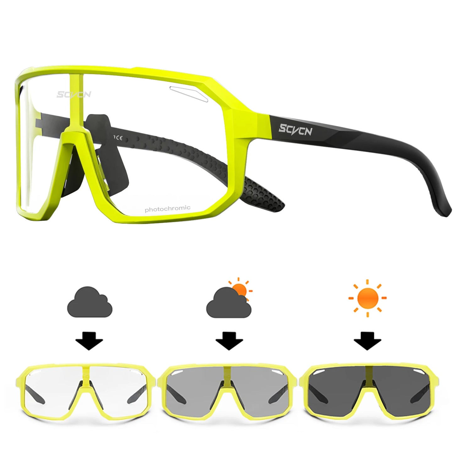 SCVCN New Outdoor Cycling Glasses Bike Sunglasses Men UV400 Eyewear Sports MTB Goggles Bicycle Women Riding Hiking Sunglasses