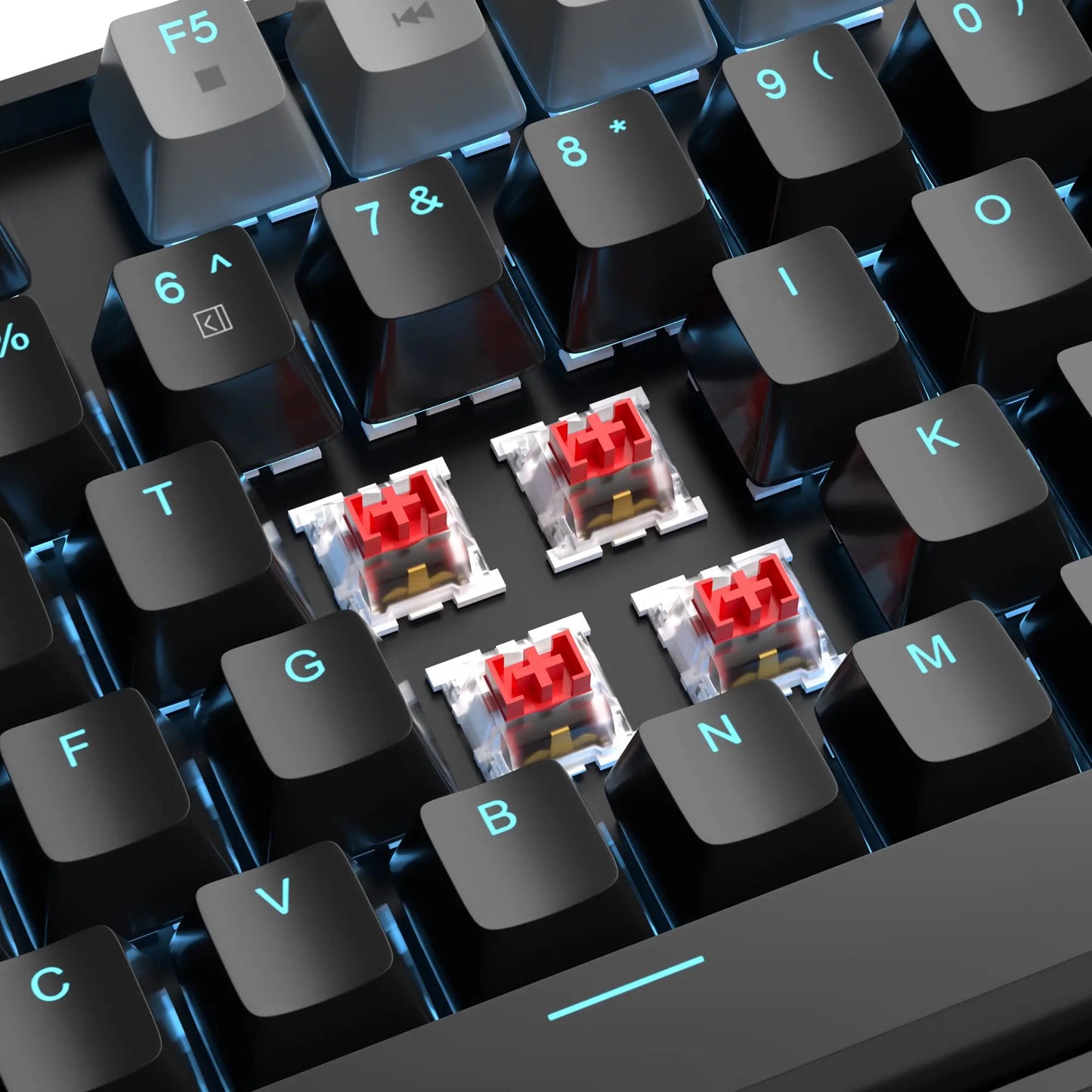 MageGee 75% Mechanical Gaming Keyboard with Blue/Red Switch, LED Blue Backlit 87 Keys Compact TKL Wired Keyboard for Windows PC