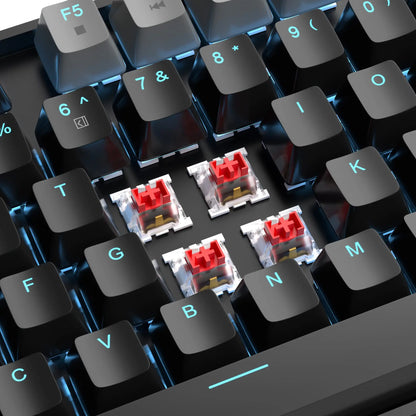 MageGee 75% Mechanical Gaming Keyboard with Blue/Red Switch, LED Blue Backlit 87 Keys Compact TKL Wired Keyboard for Windows PC