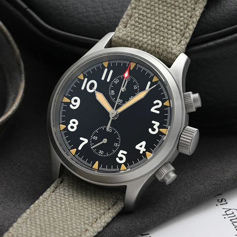 Militado VK61 VK67 Quartz Chronograph Watch 39mm 316L Stainless Steel Case 3 Dial Waterproof 100M  Multifunction Military Watch
