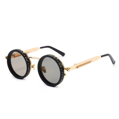 Punk ND9 Anti-UV Sunglasses Round Retro Adjustable Dimming Sunglasses with Glasse Case 9 Level Dimming Anti-UV Glasses Driving
