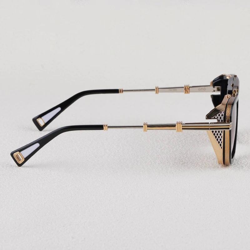 Gto Square Alloy Thick Frame Gradient Sunglasses for Men and Women High Quality Brand Designer uv400 Outdoor Trendy Eyeglasses