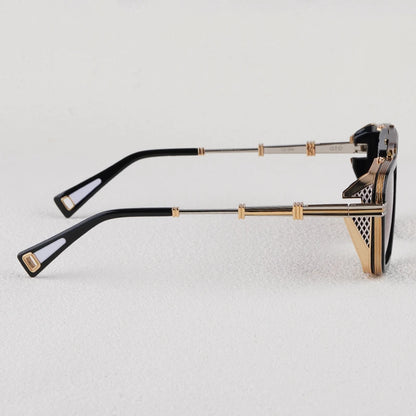 Gto Square Alloy Thick Frame Gradient Sunglasses for Men and Women High Quality Brand Designer uv400 Outdoor Trendy Eyeglasses