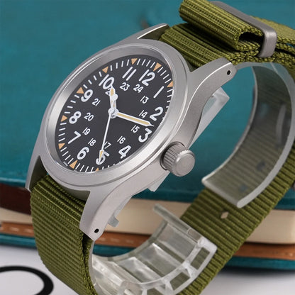 Militado ML05 38mm Vintage Watch VH31 Quartz Movement Field Watches Domed Sapphire Crystal With High Clear AR Coating Wristwatch