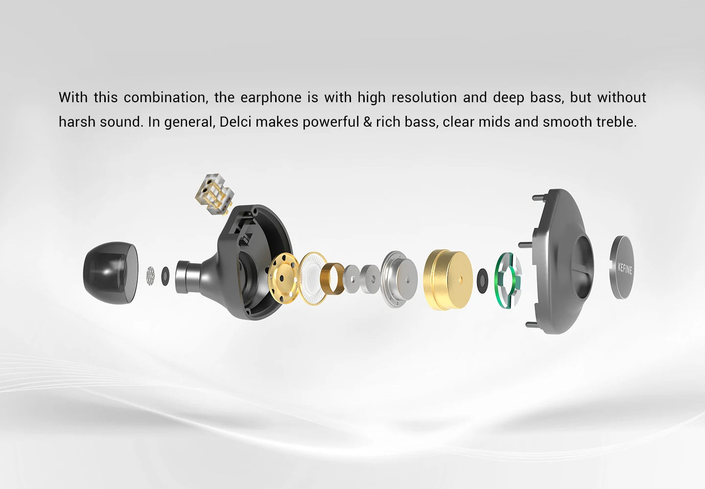 KEFINE Delci 10mm DLC+PU Diaphragm Dynamic Driver Hifi Wired IEM Earphones with CNC Metal & Detachable 0.78mm 2pin 3.5mm Cable