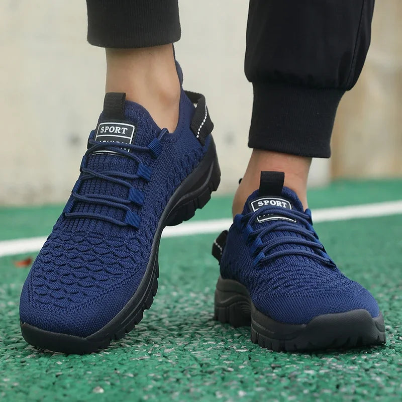 Baskets de plein air pour homme, jaune vif, en maille respirante, chaussures de sport amortissantes, chaussures d'aventure élégantes et tendance
