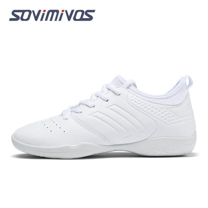 Women Dance Shoes Lightweight Flat Athletic Shoes Competitive Aerobic Gymnastics Shoes Fitness Sports Shoes White Dance Sneakers