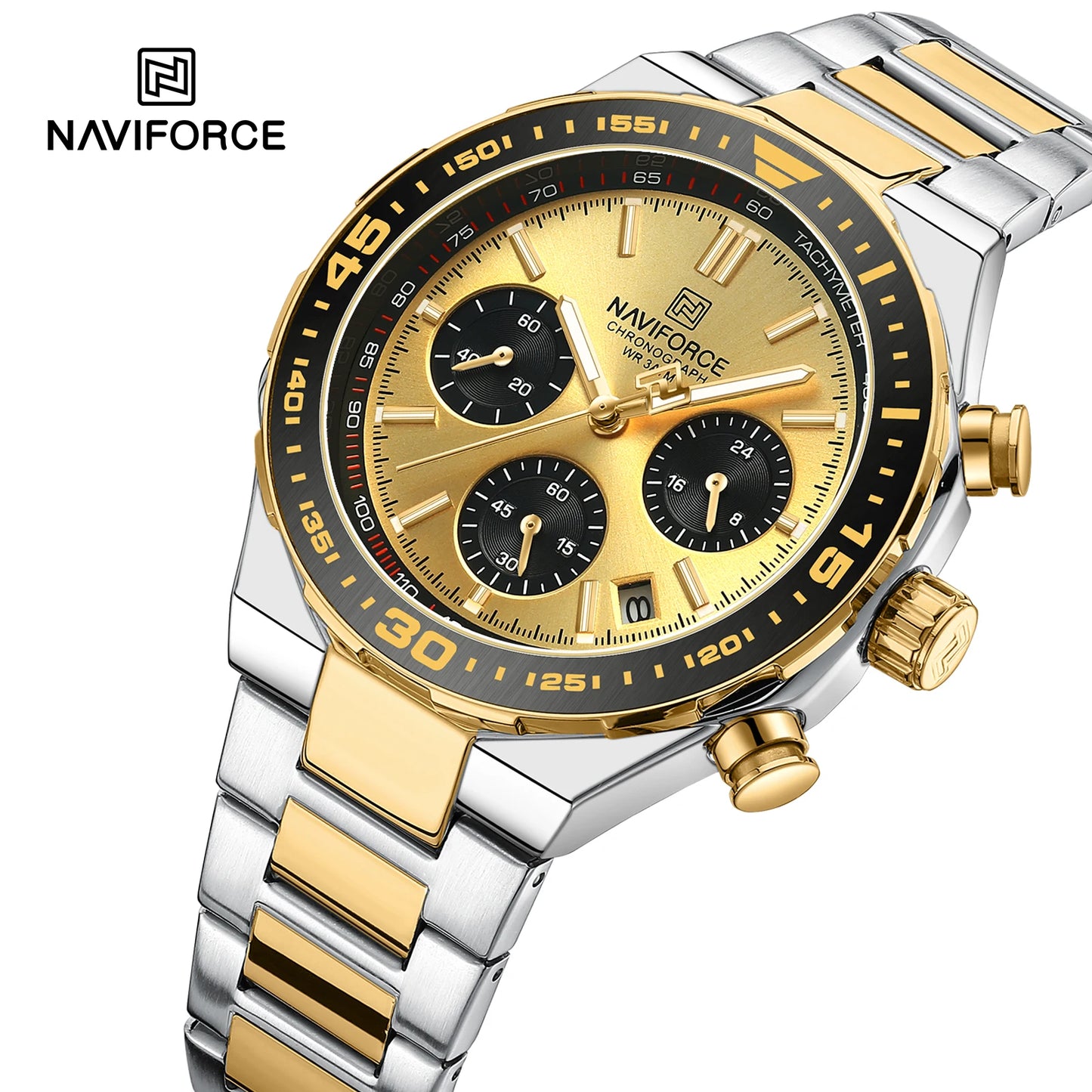 NAVIFORCE Men's Watches Quartz Fashion Business Classic Water Resistant Stainless Steel Strap WristWatch New Male Clock in 2024