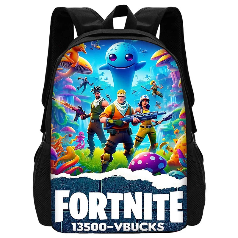 New Game FortniteS Child School Backpack With Shoulder Bag Pencil Bags School Bags for Boys Girls Best Gift