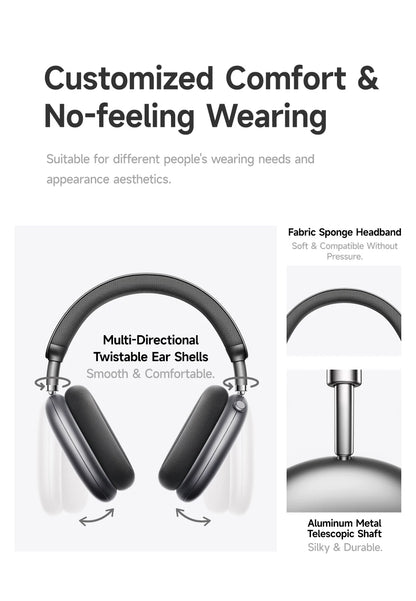 Picun F8 Pro ANC Kabellose Kopfhörer mit Head Tracking, 3D Spatial Audio, -52dB ANC, HIFI Bluetooth-Headset, ENC HD-Mikrofon, niedriger Latenz und App