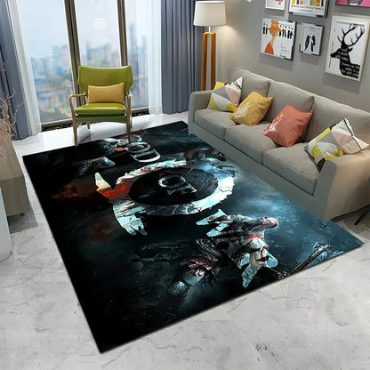 3D God of War Games Carpet Home Living Room Bedroom Sofa Doormat Decor Kids Play Area Rug Non-slip Mechanical Washable Floor Mat