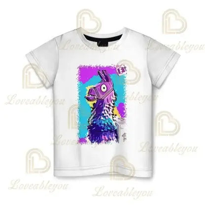 Детска тениска Cartoon Fortnite New Summer с 3D принт за момчета и момичета, streetwear дрехи за възрастни и деца, забавна тениска с обло деколте