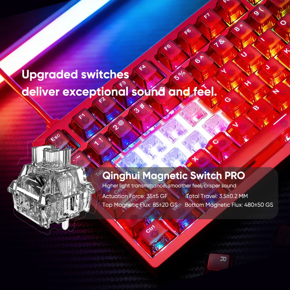 IROK MG75 V2 MG75V2 Aluminum Magnetic Gaming Mechanical Keyboard Rapid Trigger 0.07ms 8KHz 0.001mm 512K Scan rate Gamer Keyboard
