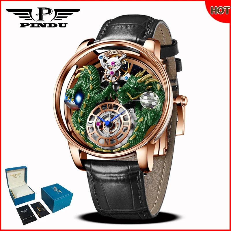 PINDU Design 2025 NEUE Herrenuhr Diamond Tourbillion Top-Marke Luxus Astronomia Quarzuhr für Herren Saphirglas wasserdichte Uhr