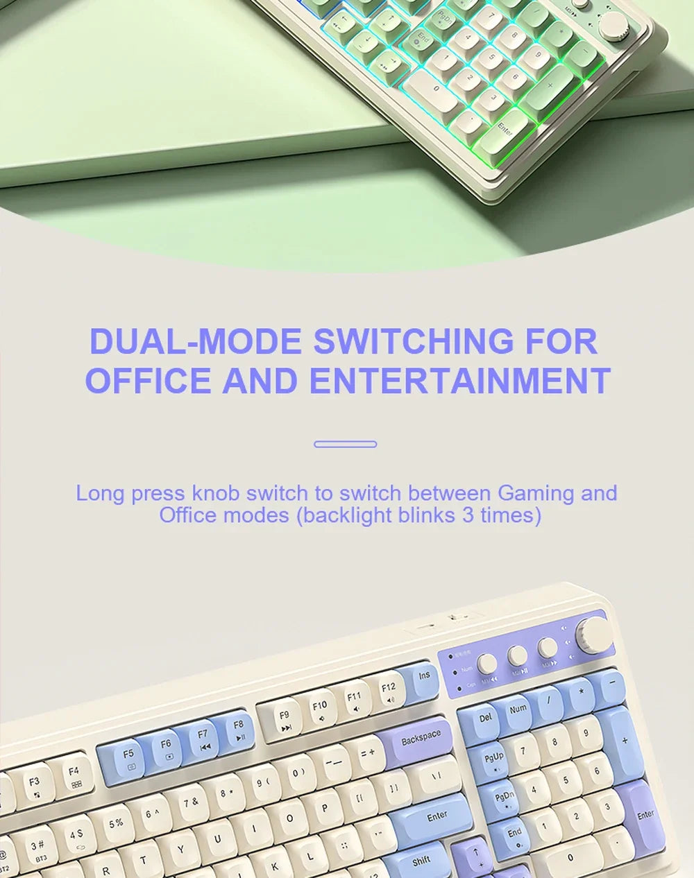AULA S99 독거미 키보드 Membrane KeyboardWireless Bluetooth Wired Three Mode RGB Gamer Keyboards Office Typing Mute 99 Keys