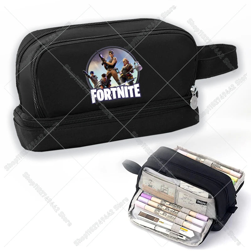 Game Anime Fortnites Student Pencil Case Cute Boy Girl Pencil Bag High-capacity Pencilcase Nylon Pen Case School Kids Stationery