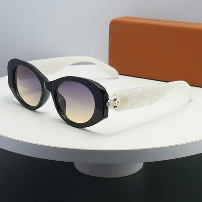 2026 New Oval-Shaped Sunglasses with a European and American Style, Featuring a Unique Metal Snake Head Design, Cross-Border Fashion Versatile Sunglasses for Women with a High-End Feel