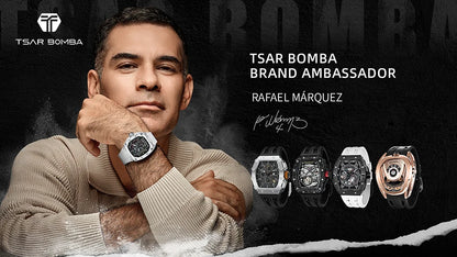 TSAR BOMBA Neue TB8204 Uhr für Herren, Japanisches Quarz-Chronographenwerk, 50M wasserdichte Armbanduhr, modische Sportuhr, luxuriöses Geschenk für Herren