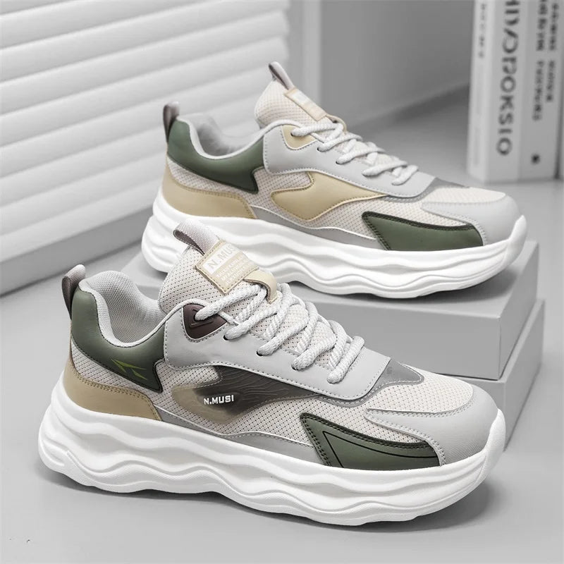 High Quality Casual Leather Shoes for Men 2026 New Autumn Lightweight Outdoor Shoes Fashion Thick Bottom Antiskid Walking Shoes