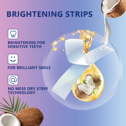 14 Strips Teeth Whitening Strips, Remove Plaque Stains Cleaning Oral Hygiene Sensitivity Relief, Fresh Breath Brighten Tooth Care