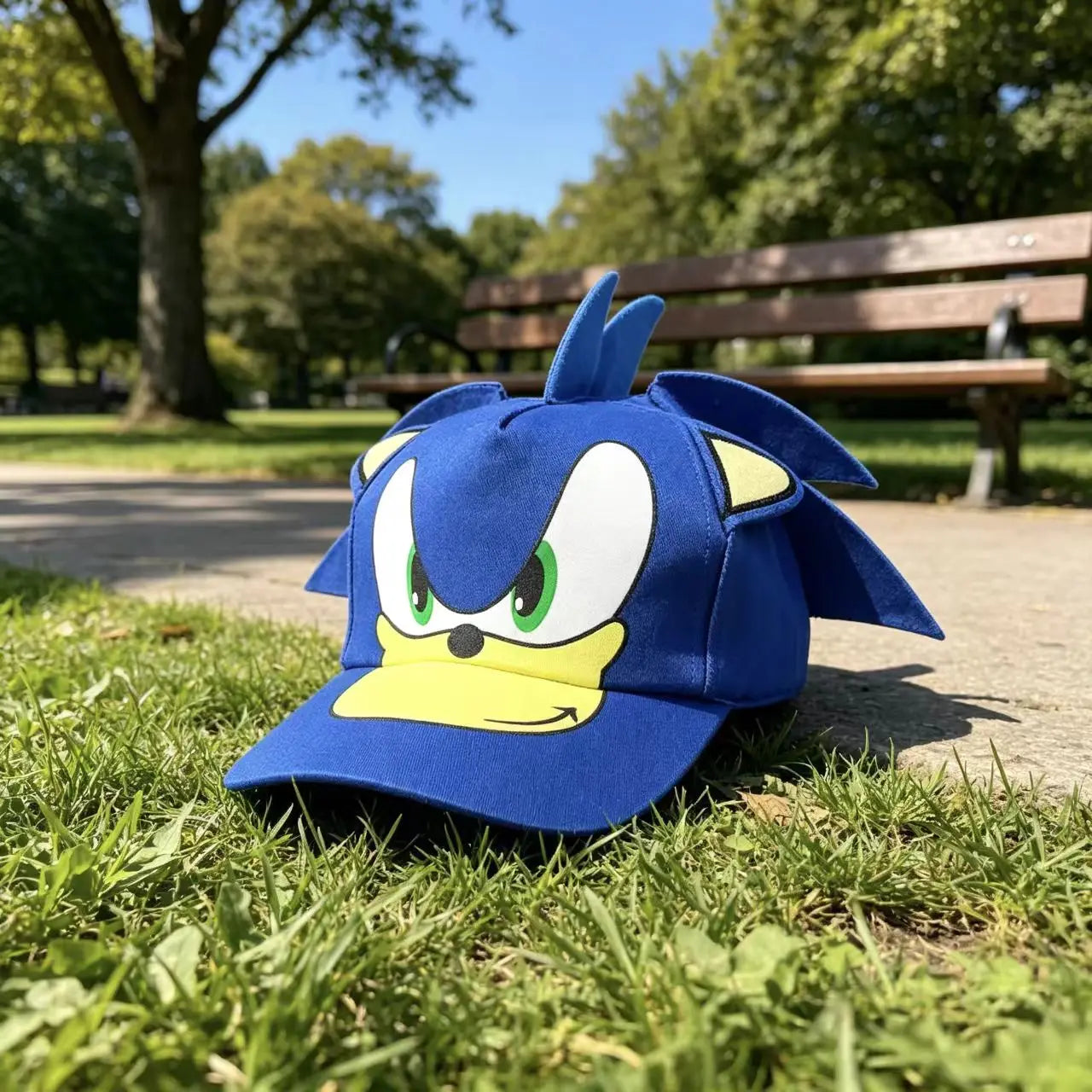 Kids Sonic Hat 3-8 Years 50-54cm Casual Duck Tongue Baseball Cap Adjustable Sun Hat for Boys Girls Outdoor Daily Wear Cosplay