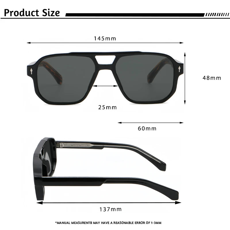 CATERSIDE Vintage Punk Sunglasses Men Flat Top Double Bridges High Quality Sun Glasses Women Travel Party Festival Eyeglasses