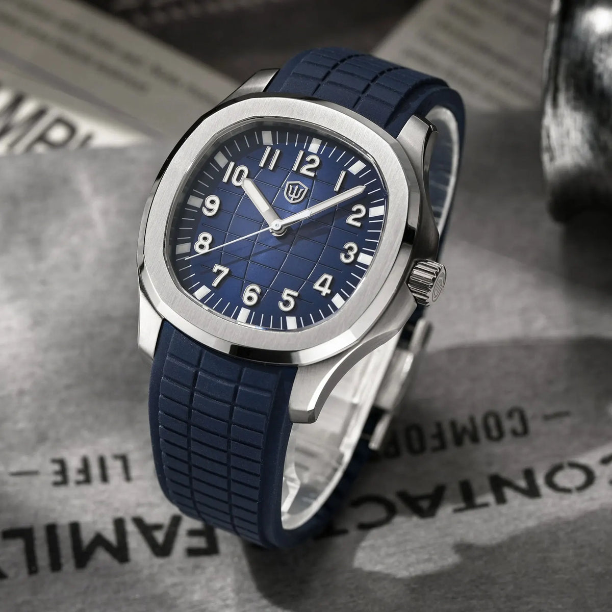 Watchdives WD008 38mm Dive Men Watch VH31 Sweep Second Quartz Movement Sapphire Super Luminous 100m Waterproof Watches