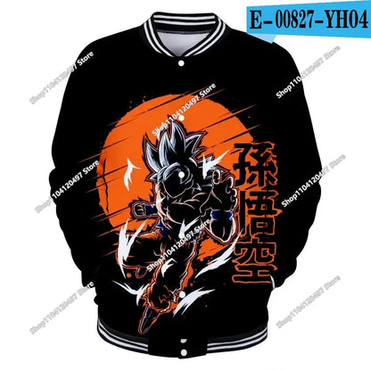 Uniforme de béisbol de estilo urbano de Dragon Ball para hombre, mujer y niños; disfraces de Son Goku para adultos; chaquetas; abrigos de primavera y otoño; cárdigans; sudaderas; regalo