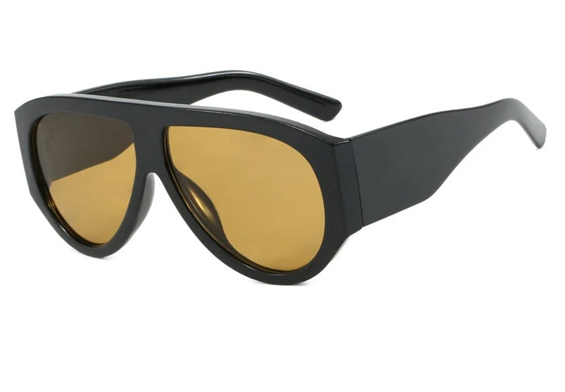 Oversized Pilot Sunglasses Women Fashion 2026 Luxury Big Frame One Piece Gradient Sunglasses Retro Classic Thick Shades