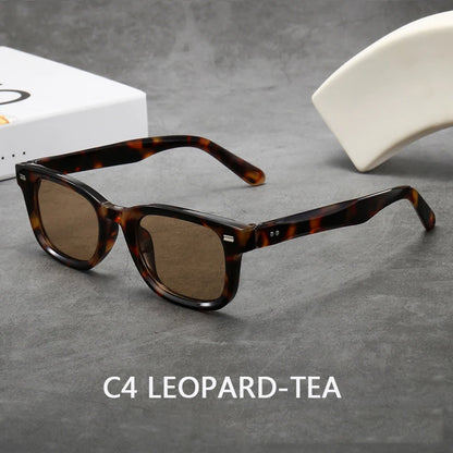 Men's Thick Framed Retro Brown Sunglasses Narrow Framed Hip-hop Style Rapper Eyewear Vacation Sunglasses UV400