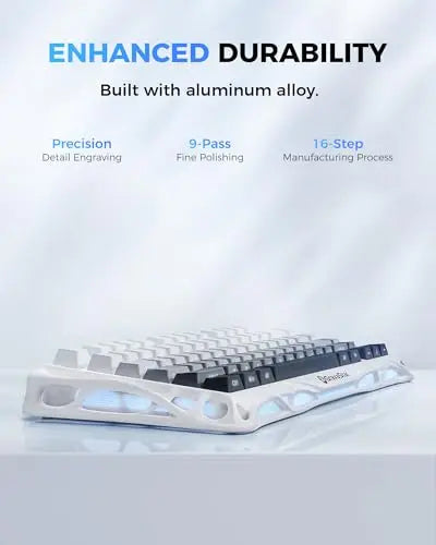 GravaStar Mercury K1 75% Wireless Mechanical Gaming Keyboard, Aluminum Alloy Exoskeleton Design, RGB Backlit，Hot-Swap Socket