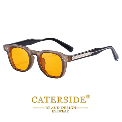 CATERSIDE New Vintage Men's Sunglasses High-Quality Square Sun Glasses Women's Outdoor Travel Beach Summer Fashion Glasses Uv400