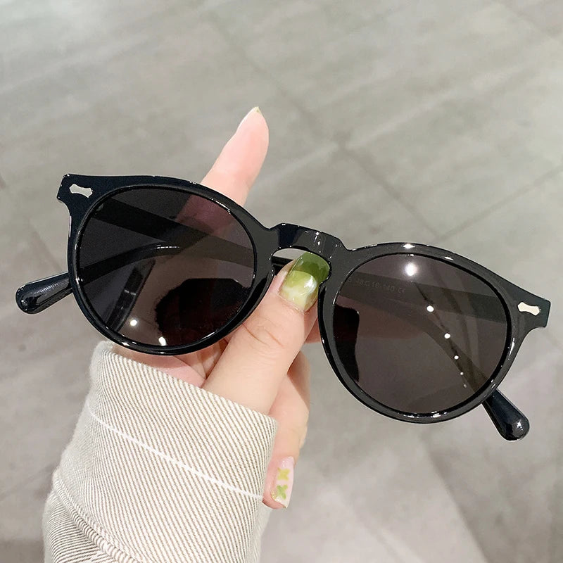 Peekaboo polarized sunglasses for men korean fashion driving round sun glasses for women uv400 green brown summer accessories