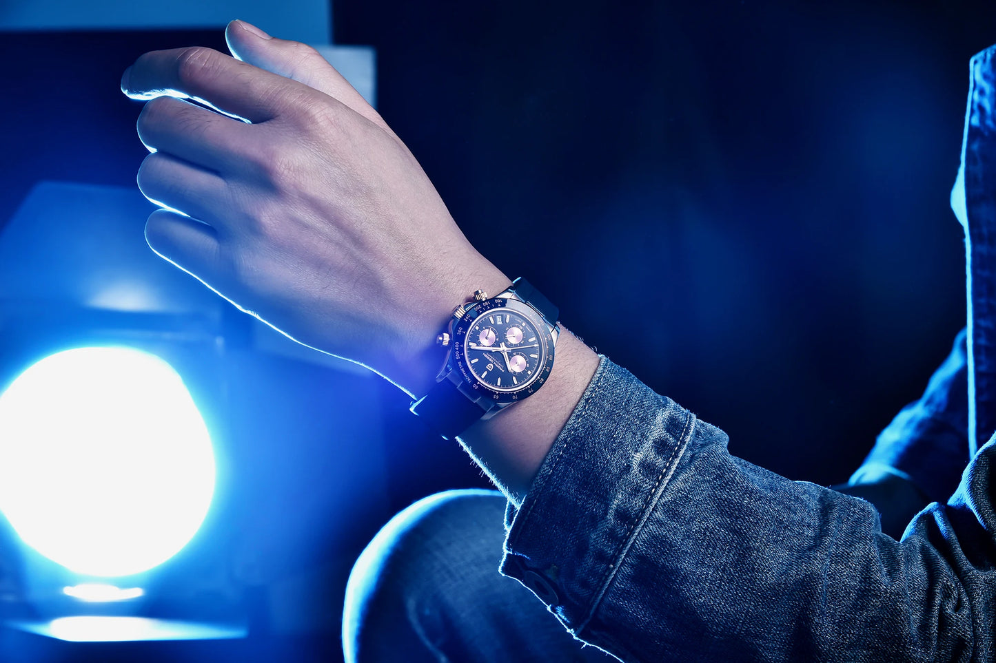 PAGANI DESIGN 1664 Luxury Automatic Mechanical Men's Watch VK63 movement AR Sapphire Crystal Rubber 100m Waterproof Men's Watch