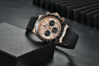 PAGANI DESIGN 1664 Luxury Automatic Mechanical Men's Watch VK63 movement AR Sapphire Crystal Rubber 100m Waterproof Men's Watch