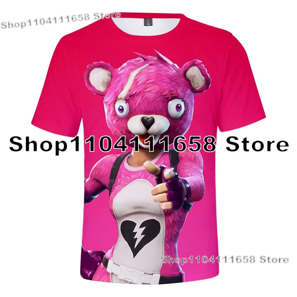 Banana Peely T-shirt Women's Tee Kids Fortnite T-Shirt 3D Printed Men's Battle Royale Game Summer Tops Birthday Gifts
