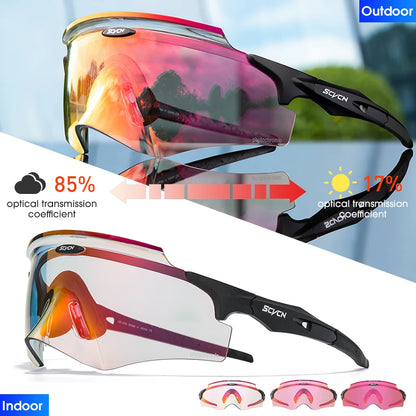 Scvcn Men's Cycling Glasses Outdoor Sport Runing Sunglasses Women MTB Bike Bicycle Goggles Road Riding Fishing Hiking Eyewear