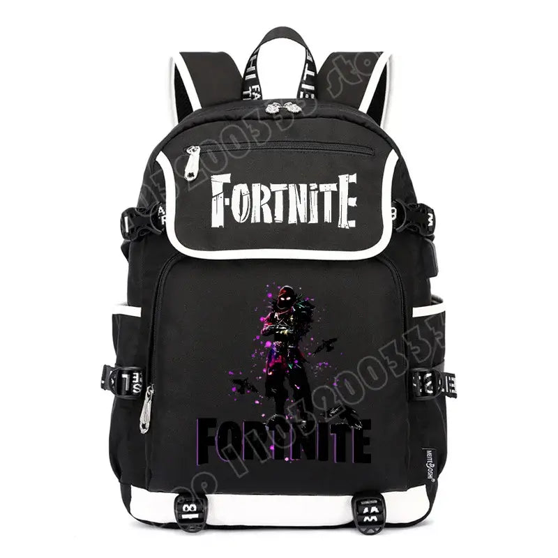 Fortnites Rucksack mit großem Fassungsvermögen, lässige Umhängetasche mit USB-Anschluss, Unisex-Anime-Schultasche für Schüler, neues stilvolles Schreibwaren-Geschenk