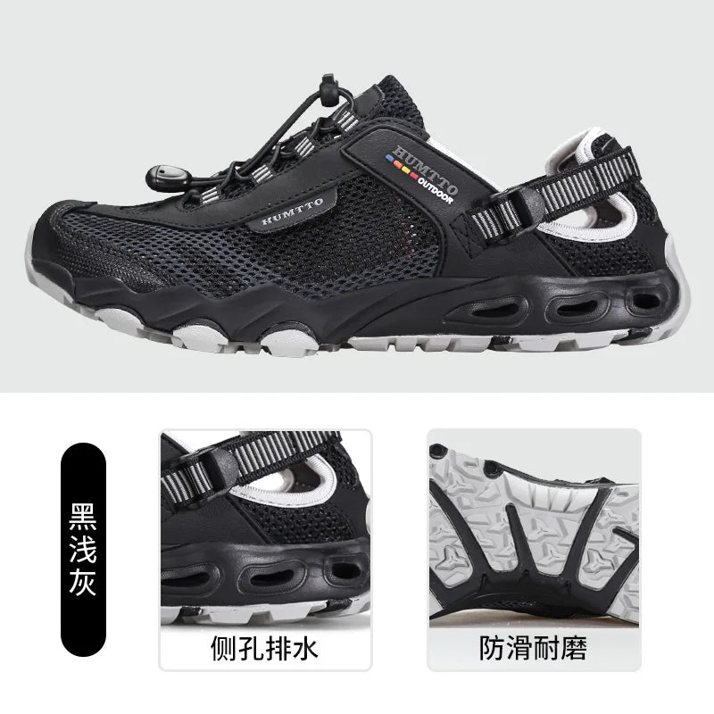 HUMTTO Men Upstream Shoes Outdoor Trekking Wading Aqua Shoes Breathable Mesh Quick drying ankle women  water Sneakers Non-slip
