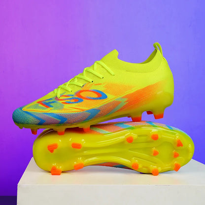 Nouvelles chaussures de football pour hommes FG, chaussures de football ultralégères, chaussures d'entraînement en plein air, chaussures de match de football, crampons longs antidérapants, livraison directe