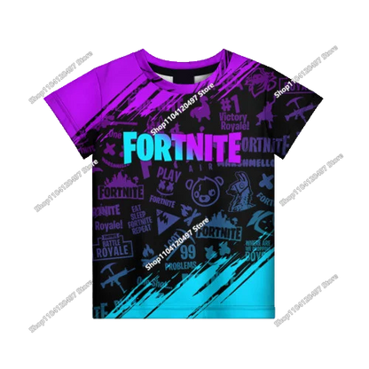 Tricou casual pentru copii Summer Fashion Fortnite Mascot, imprimeu 3D, unisex, pentru băieți și fete, îmbrăcăminte pentru copii, top T-shirt